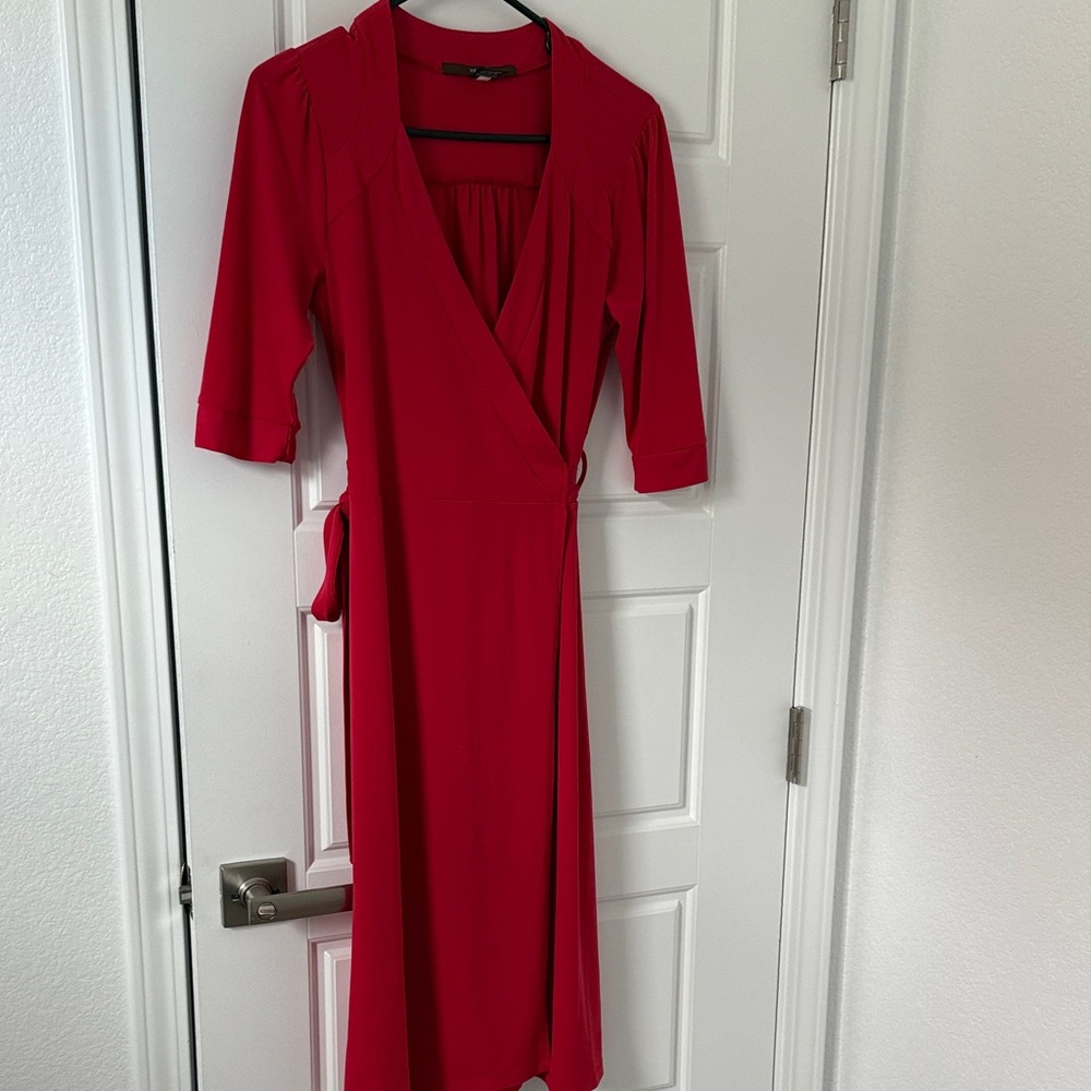 Merona Vibrant Red Long Sleeve Dress